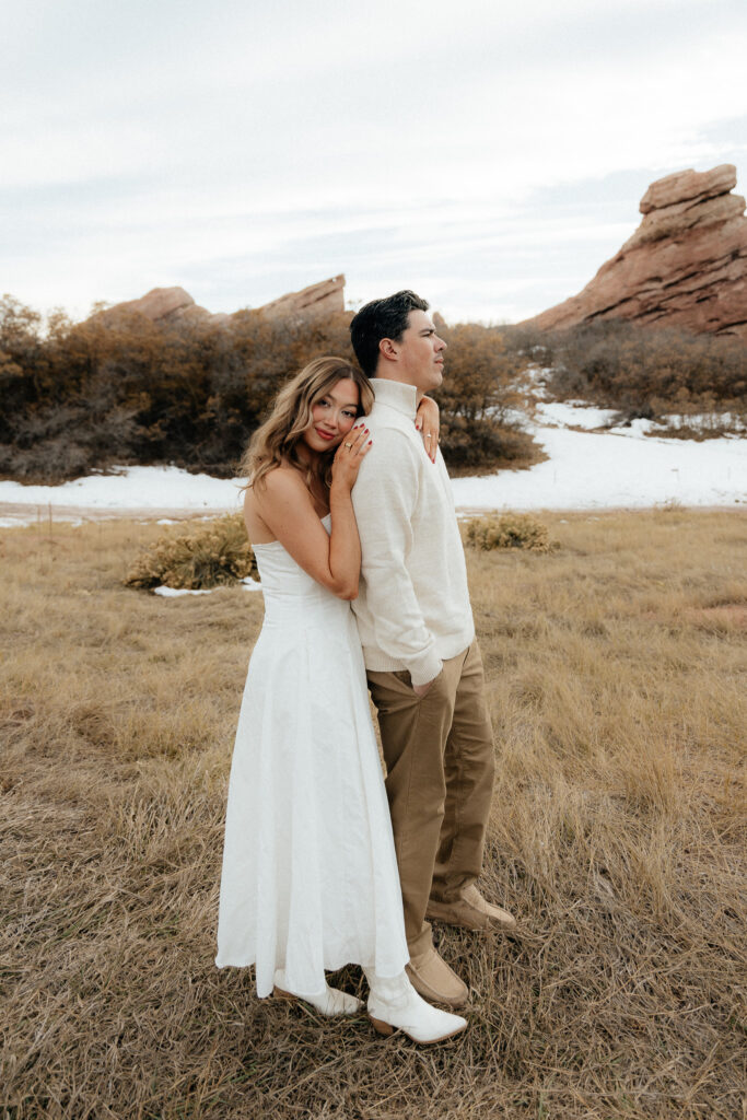 red rocks rocky mountain bride