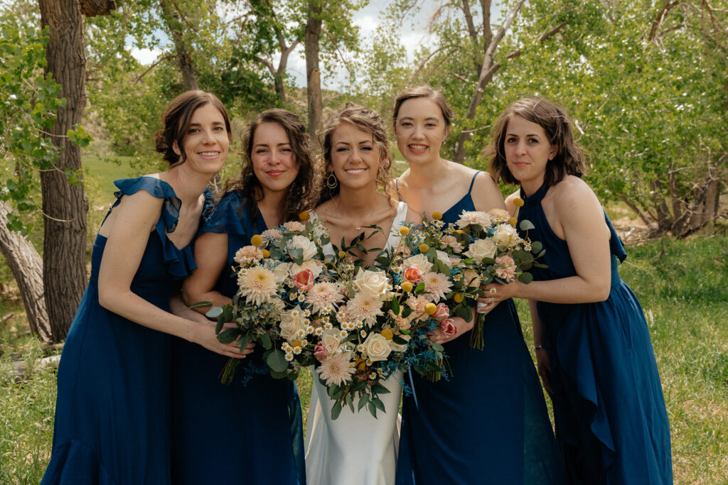 summer florals at mountain wedding