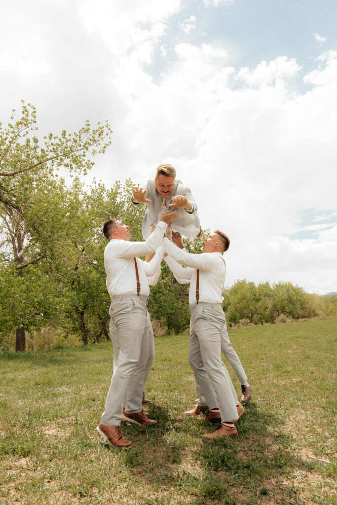 summer backyard mountain wedding