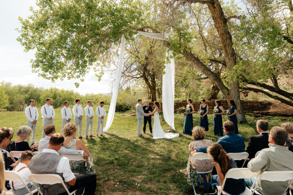 ceremony of wedding in summer 
