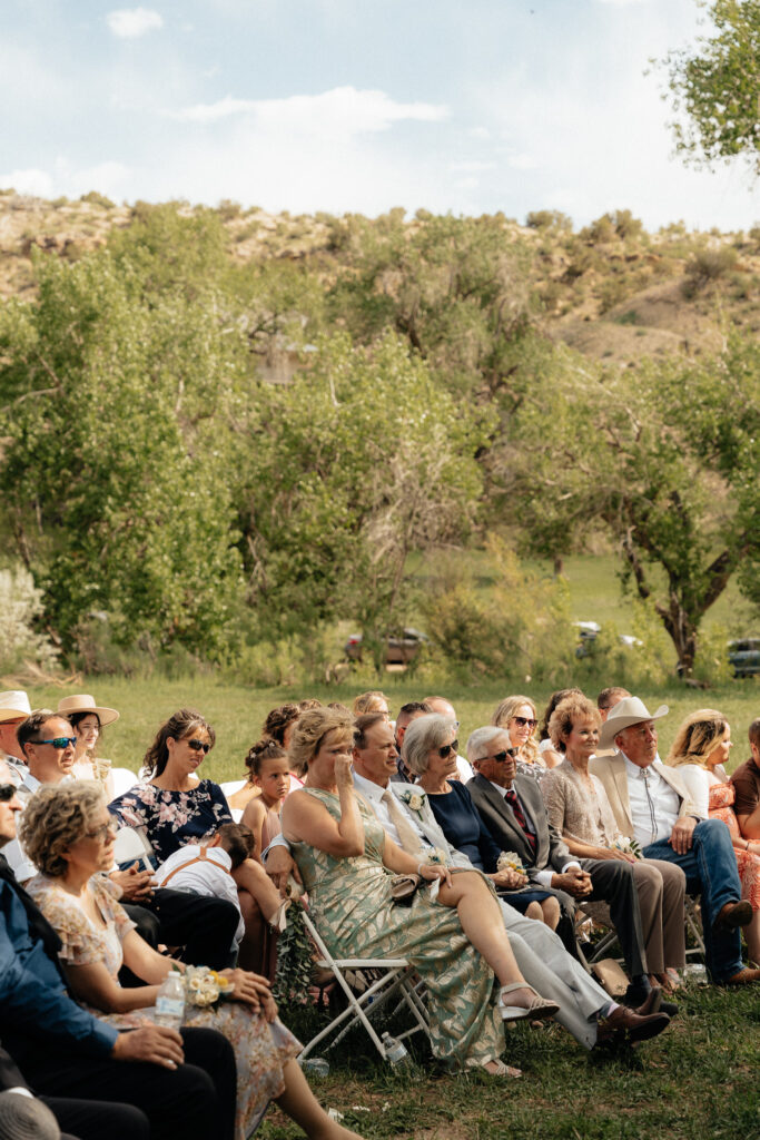 wedding guests at summer wedding