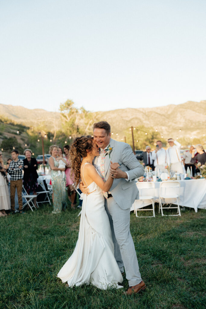 first dance for a fun summer mountain wedding