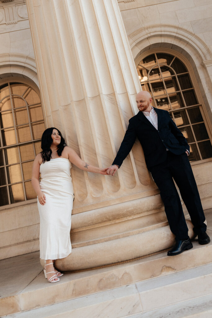 elopement at a courthouse in downtown